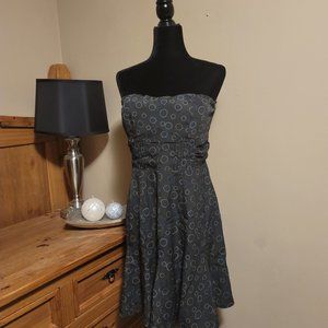 American Eagle Strapless Black, Blue & White Dress in Size 14